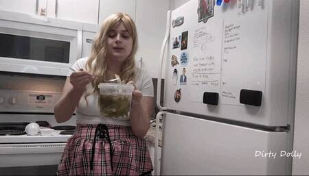 Naughty Girl Fridge and Cupboard Food Raid [WMV]