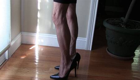 Lilly, her granny legs, the stilettos, her veins and muscles