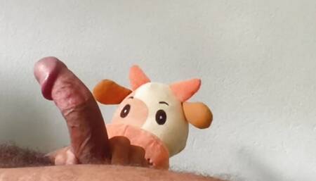 Cumping on my cousin's teddy bear
