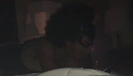 Batgirl gives a sloppy blowjob. Ebony babe puts on her favorite costume to swallow cum. She swallows a lot of cum