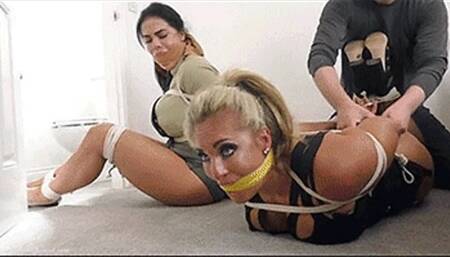 Maxie & Kellie in: Thrilling Army Base Banditry: Two Extremely Gagged & Pig-Trussed Sirens Found Raging at the Scene! (Bonus Cut) (WMV)