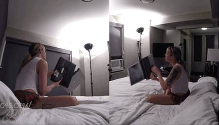 Bella Ink Frustrated Law Student Destroys her Laptop - Reverse Views 4K