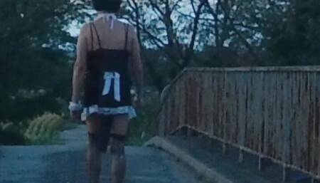 aurelia your maid dressed on rail bridge