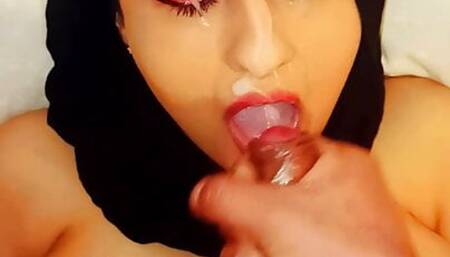 Muslim Gets Huge Tits Fucked & Facial
