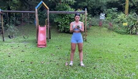 Stretching where my pussy is marked