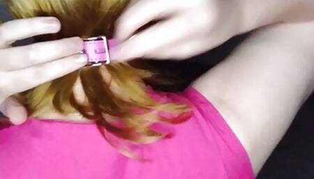 Playing around with cuffs and a penis gag...locked!