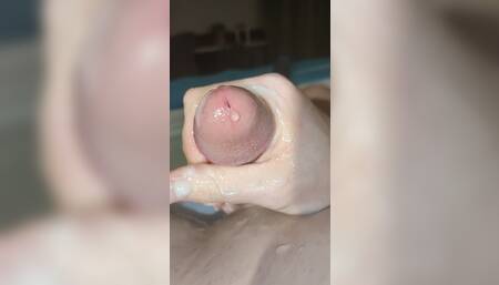 Pre-cum with some sloppy hand play milking my dick part 3 DMVToyLover223