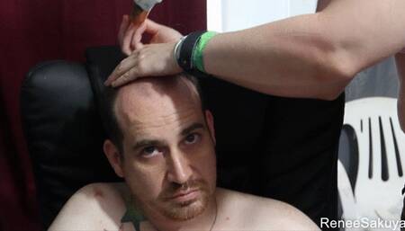 Shaving Jayjays head to bald, boygirl