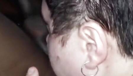 Bbwbootyful sucking licking BBC Nata4sex balls & ass stroking his dick swallowing his cum