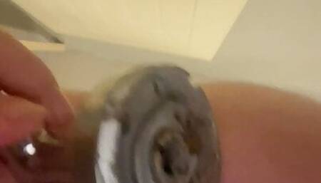 Painful anal with door handle
