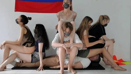 6 girls two-level sitting (extract from 45th contest)