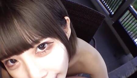 Perverted and slender beautiful Japanese beauty gives blowjob and creampie sex POV video uncensored hentai