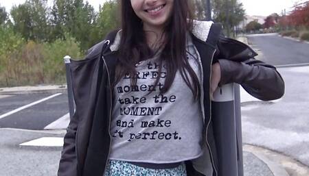 18 years old skinny Luna first anal casting