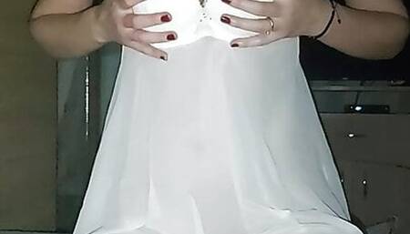 Abby swallows my cock and then lets me slide in and out of her wet pussy.