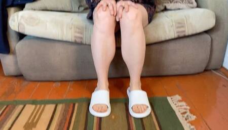 bare feet in white slippers mpg