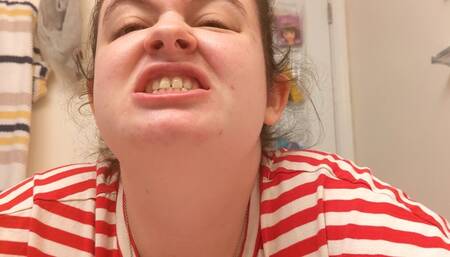 Checking out my tongue and my teeth