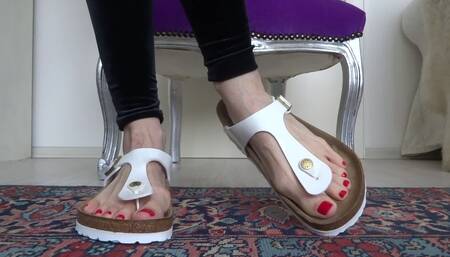 Flip flop feet - cum on my feet in slippers