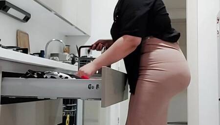 my stepmother's red skirt hardened my dick.