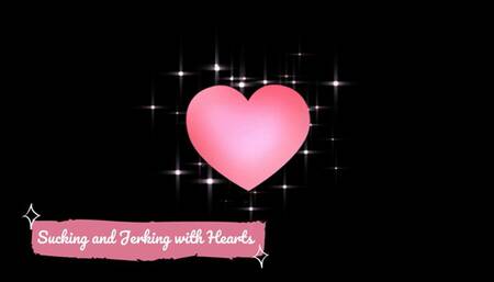 Natalie Sucks and Jerks her Cock in Heart Lingerie