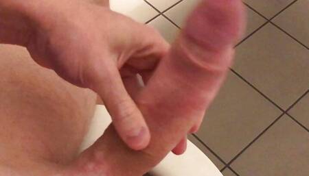 Public toilet - Spray the whole stall with my massive cumshot!