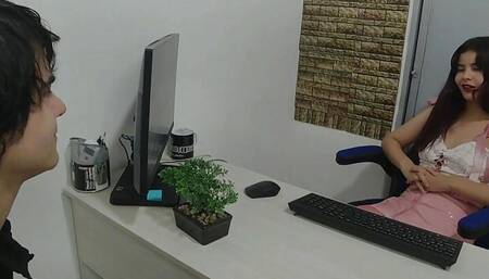 My boss's bitch makes me undress so she can fuck me and give me a job CREAMPIE - Porn in Spanish