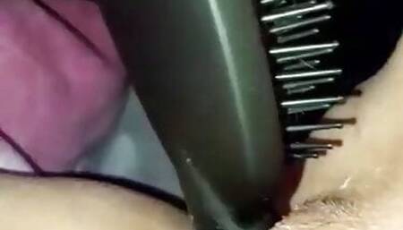 HornyHannah taking her stepsister Hairbrush deep inside