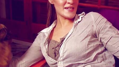 Couple, husband fucks cleaning lady and wife watches. Harcore Sex with Big Vibrator and Squirt