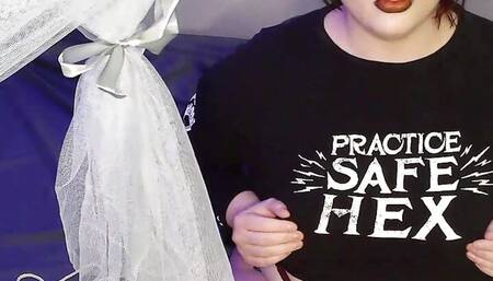 Redheaded Goth BBW Binds Her Big Natural Titties and Trains Her Throat