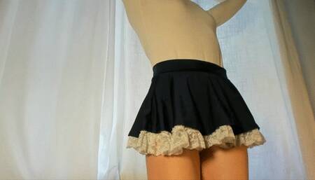 Frilly miniskirt tease