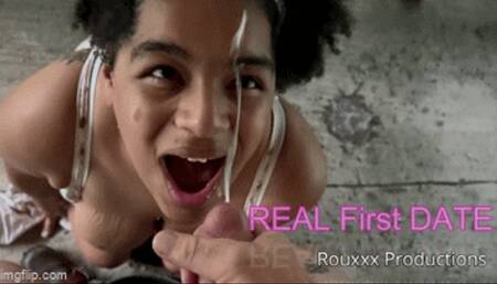 REAL FIRST DATE!! with Rosetta public deep throat and a huge slow motion facial