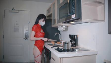 Chinese new eve feast is to suck the cock entire night