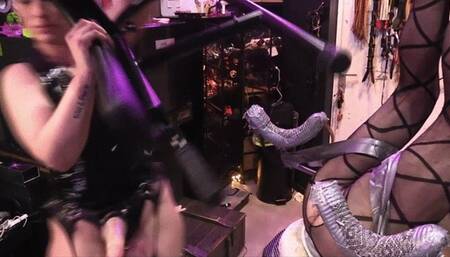 Bondage taped slave gets pegging anal