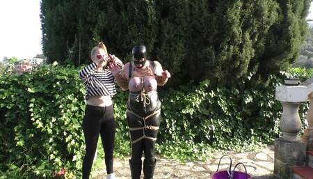 Titslave Eva - Cruel Predicament Breast Bondage Walk - The Challenge gets harder- Part 1 mp4 HD