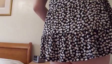 Milf Stripping out of my little dress and getting fucked with a plug up my arse and sucking cock