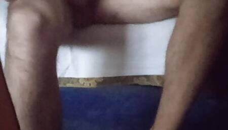 Boy jerking on himself