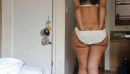 AnalEbony's sexy under-wear tease clip