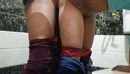 Indian Desi village stepsister is masterbating in bathroom catch stepbrother and fucked hard bathroom clear Hindi audio