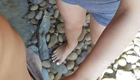 unknown girl on the beach takes me to fuck in her cheap hotel