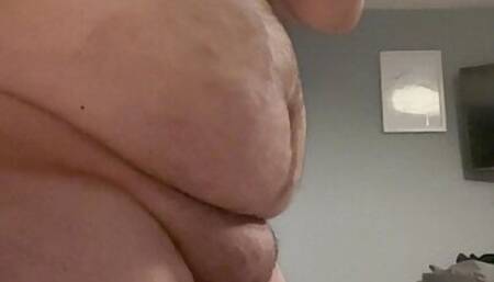 Untying my cock and balls after 30 minutes bound in the swimsuit