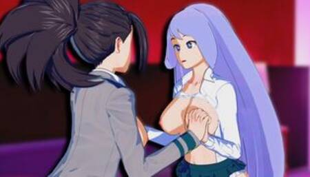 My Hero Academia - Momo X Nejire Hado Threesome 3D Hentai