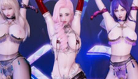 MMD HYUNA - Rolldeep Ahri Kaisa Seraphine League of Legends KDA Sexy Kpop Dance