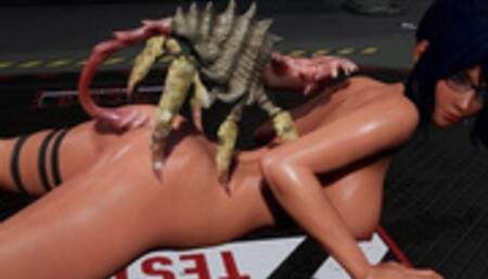 3D Real HENTAI: Beautiful Ahegao OL Fucked by A.L.I.E.N._DILDO & has NonStop CREAMPIE ORGASMS!!