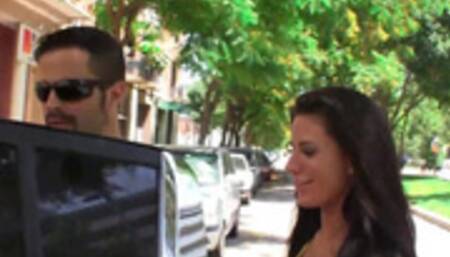 Athina - Backseat sucking for a sexy brunette