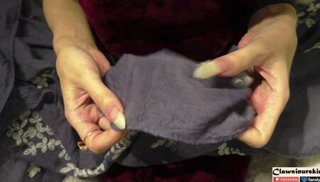 nails leave holes in the scarf