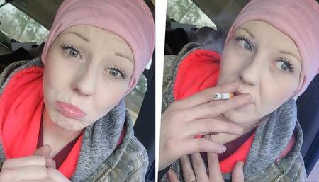 darkside heartbeat while smoking in car closeup