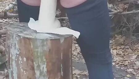 Outdoor Fucking my Ass with a Big Fucking Dildo