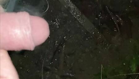 RISKY!! Almost CAUGHT taking STEAMY PISS down the stairs in the woods