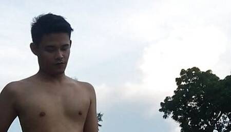 Cum Masturbation outdoor