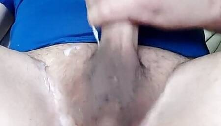 old daddy jerks off with a finger in his ass