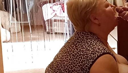 the end of hot cum in the mouth and on the face